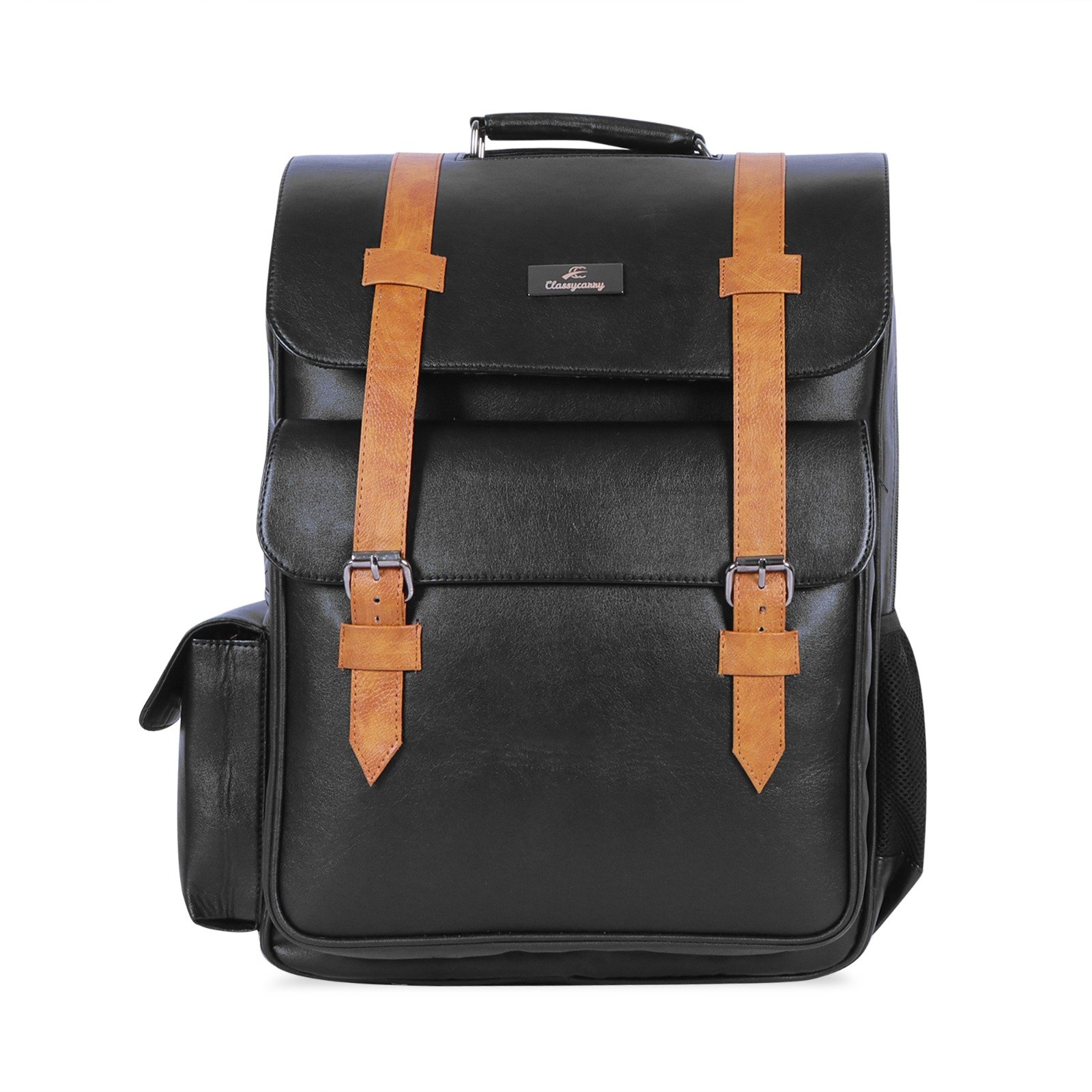 Classycarry Vintage Executive Laptop Backpack – Black & Tan
