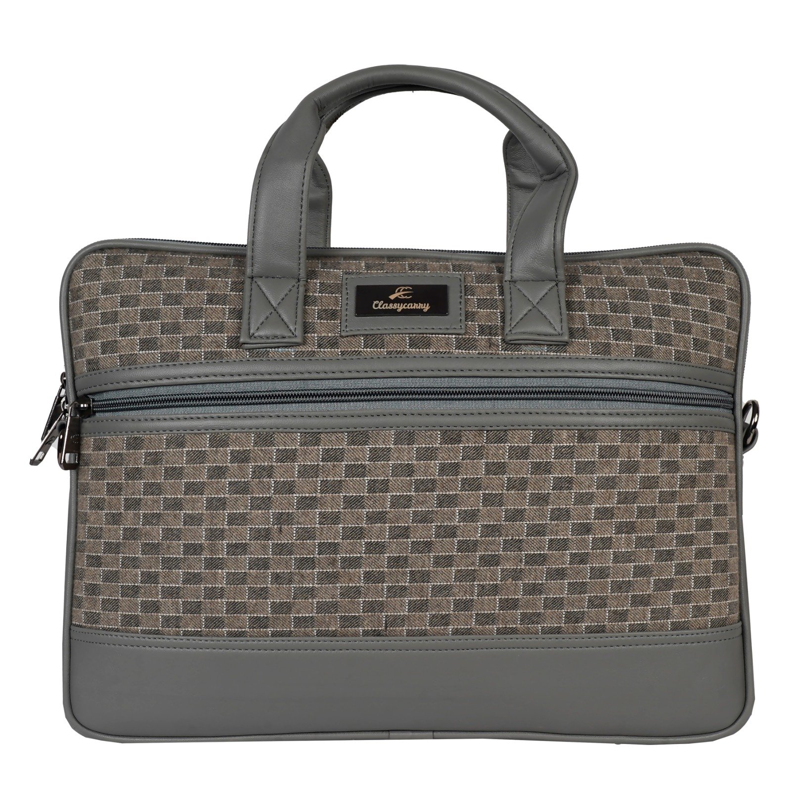 Grey Brown Laptop Bag