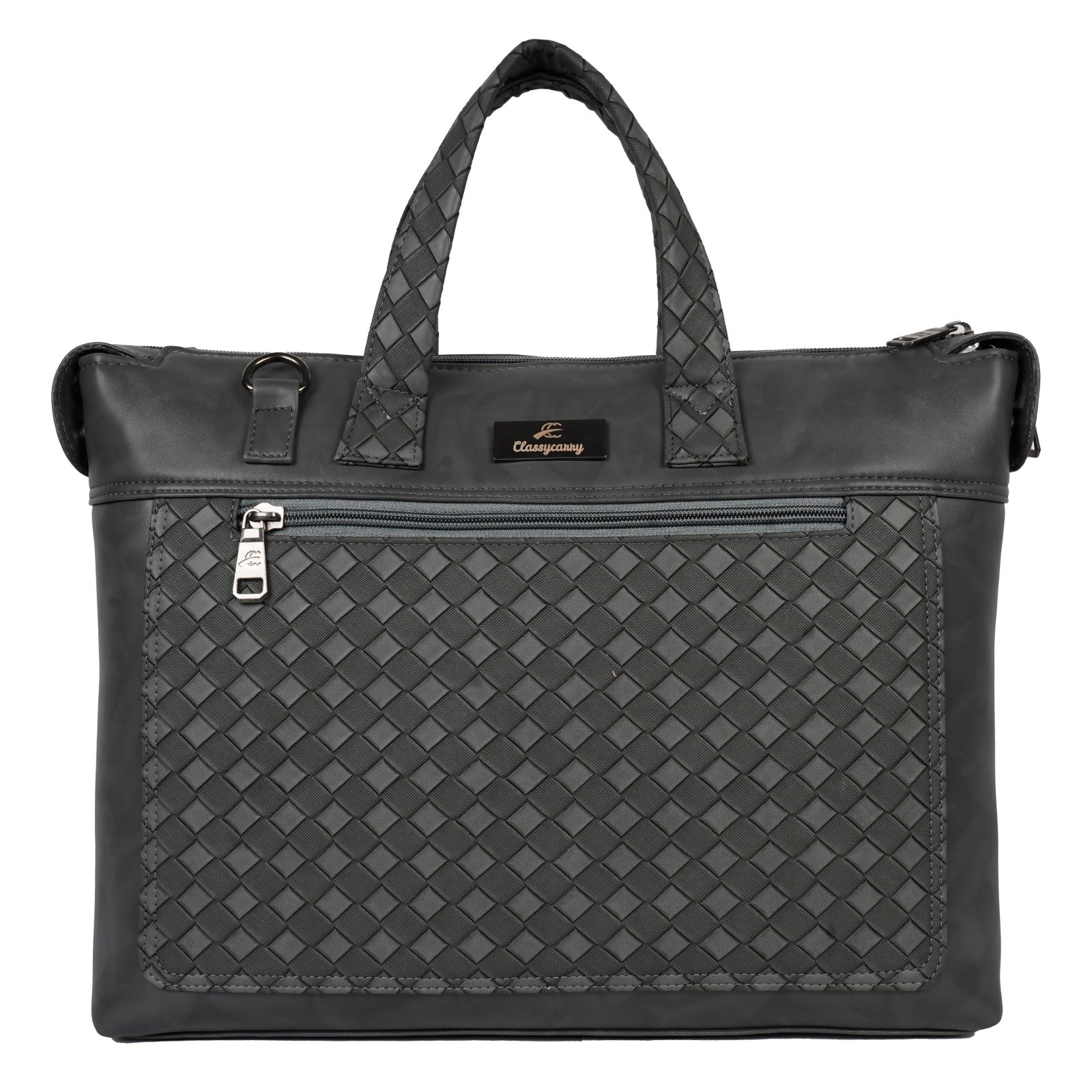 Black Woven Laptop Office Bag
