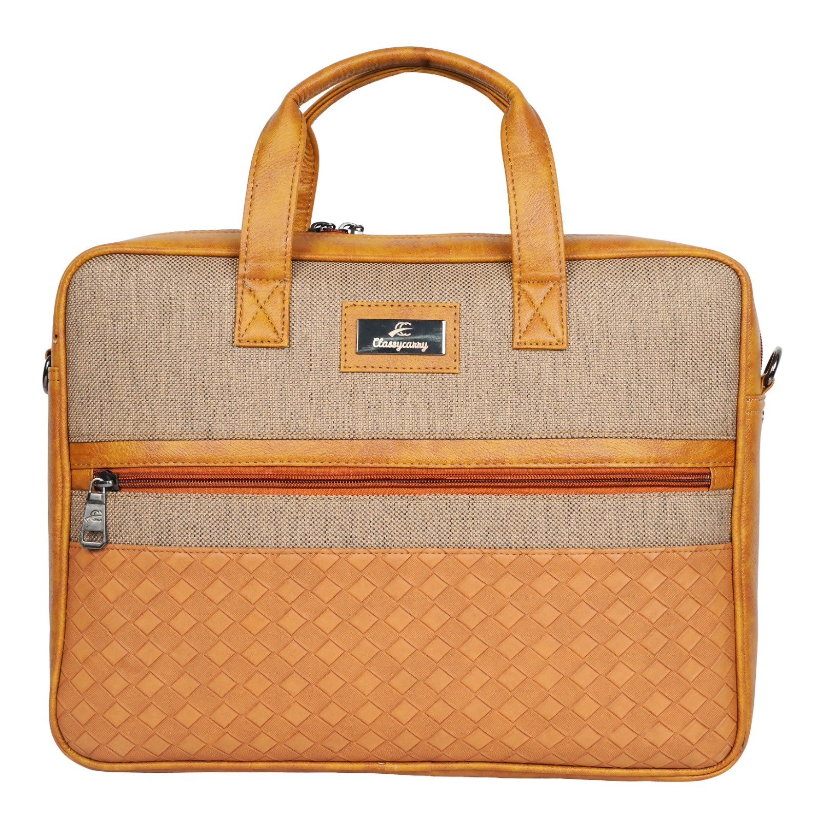 Tan Brown & Beige Laptop Office Bag
