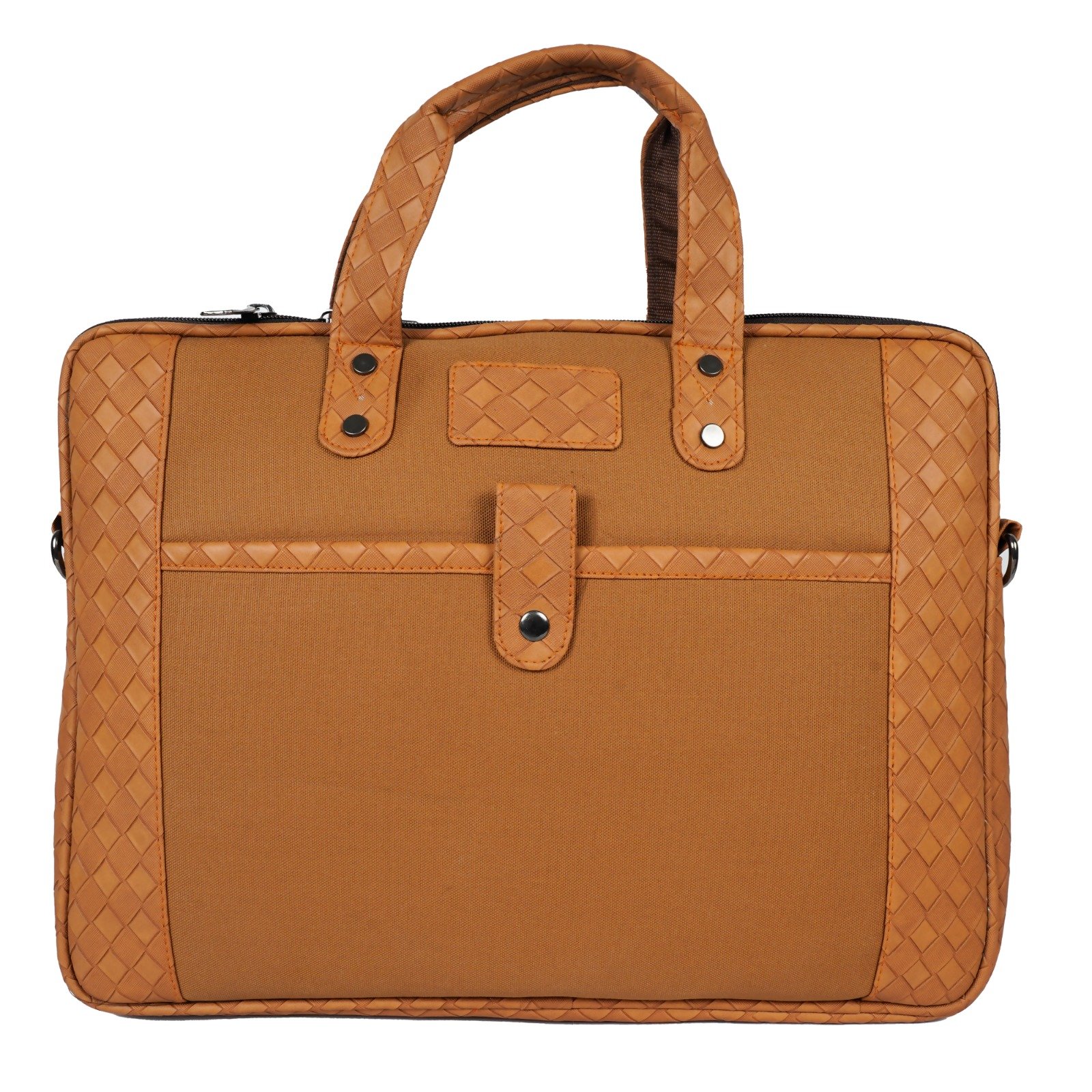 Tan Brown Fabric Laptop Bag